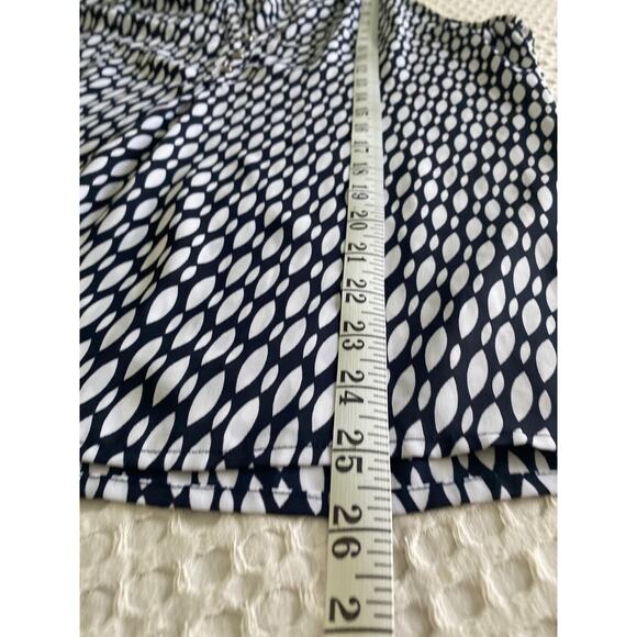 Banana Republic Blue White‎ Geometric Sleeveless Blouse Sz M - Picture 5 of 9